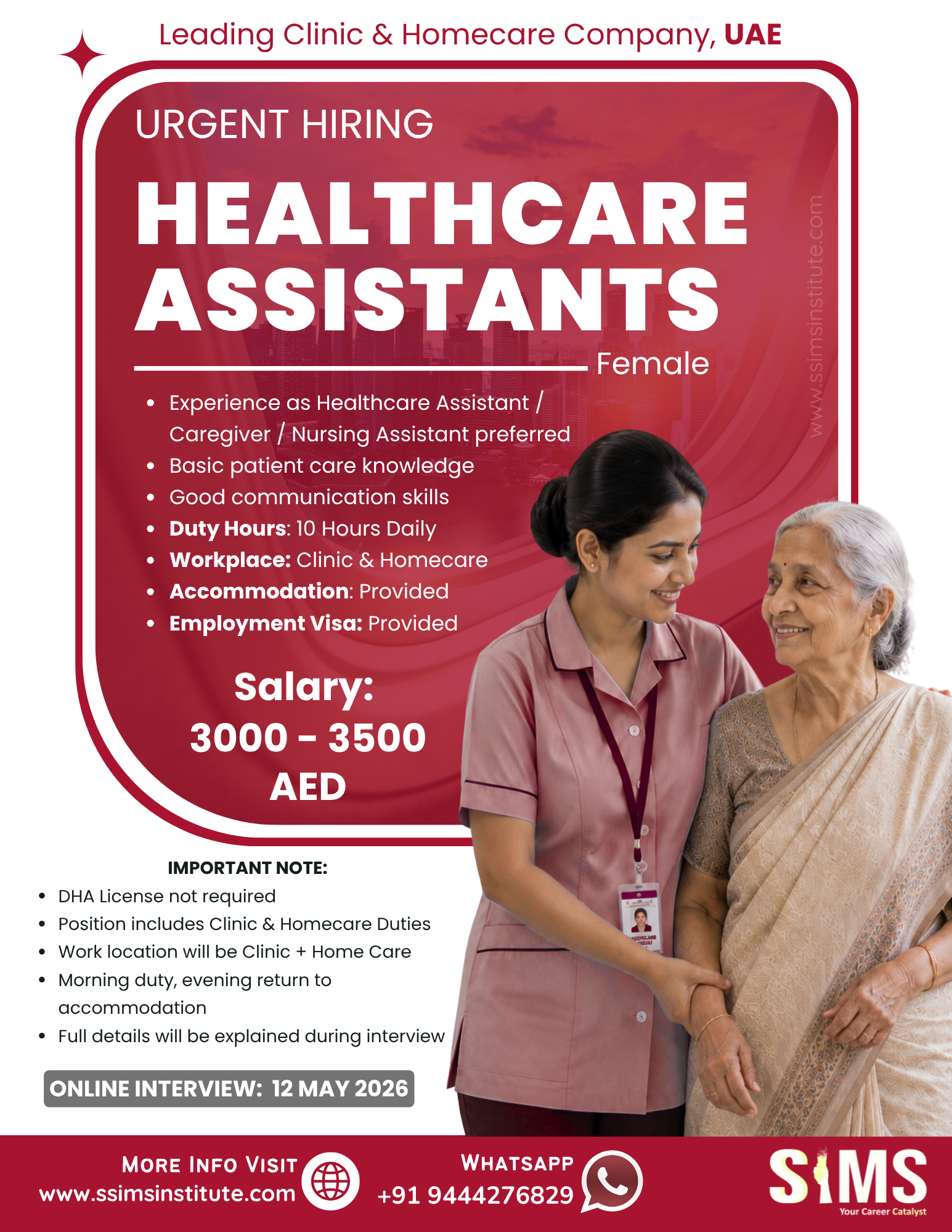 Healthcare Assistant (Female) — job poster